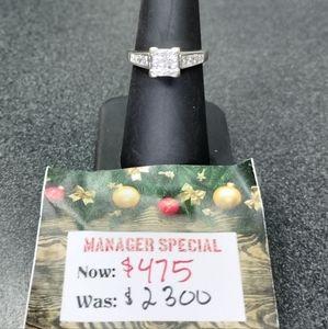 18 K white gold ring